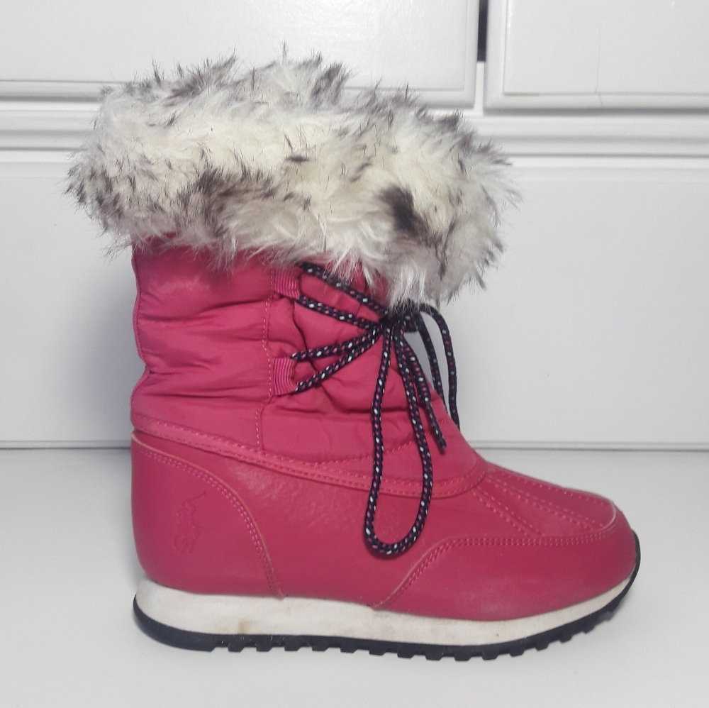 Polo Ralph Lauren Girls Snow Boots Pink Size 13